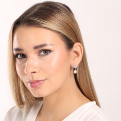 Strieborné náušnice so zirkónmi JVD SVLE0773SD2MP00
