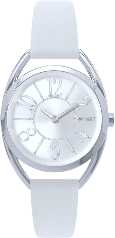 MINET Strieborné dámske hodinky s číslami ICON SILVER