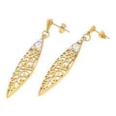 Nerezové náušnice 6266 - pozlacené - SER.6266