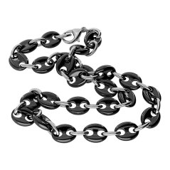 Keramický náhrdelník 5386 - striebornočiernej farby - SNE.5386.. (black ceramic)