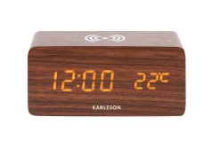 LED budík-hodiny 5933DW Karlsson s nabíjačkou smartfónov 15cm