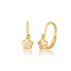 Zlaté náušnice so zirkónmi ZE0183XJ80-8100 (585/1000) 0,81g