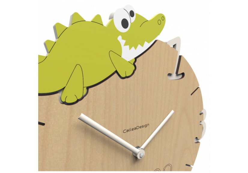 Detské hodiny CalleaDesign krokodíl 36cm (možnosť vlastného mena)