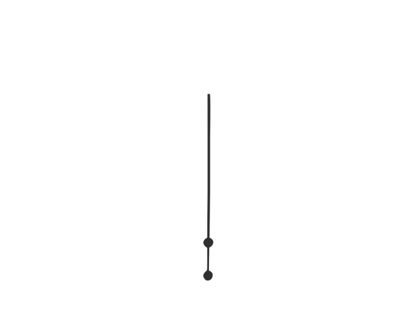 Černá sekundová ručička 110 mm