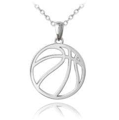 MINET Stříbrný náhrdelník BASKETBALOVÝ MÍČ