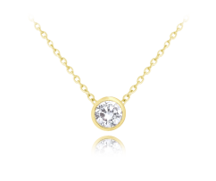 Decentní pozlacený stříbrný náhrdelník MINET s bílým zirkonem JMAS0096GN45