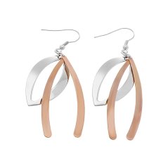 Nerezové náušnice 6418 - stříbrnorůžové barvy - SER.6413