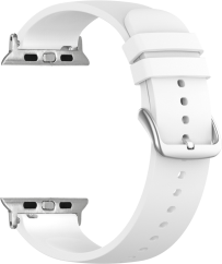 LAVVU Biely silikónový remienok na hodinky - strieborný konektor pre APPLE WATCH 38-40 mm