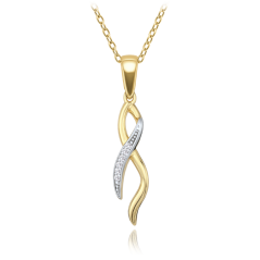 MINET Elegantný zlatý náhrdelník s bielymi zirkónmi Au 585/1000 2,25g