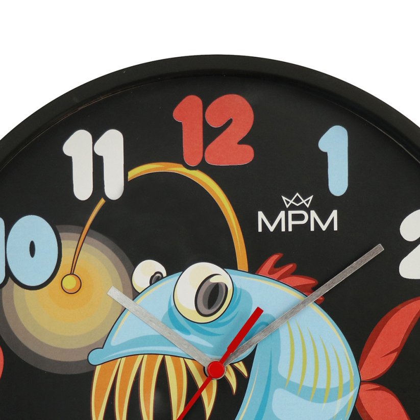 Dětské nástěnné hodiny s tichým chodem MPM ryba - E01M.4269.90