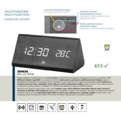 Digitálne stolné hodiny JD9536 Lowell s budíkom 15cm