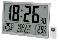 Digitální rádiem řízené hodiny s českým dnem v týdnu JVD RB9412.2