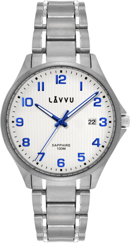 Titánové hodinky so zafírovým sklom LAVVU TITANIUM LILLEHAMMER White LWM0150