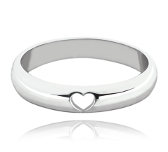 MINET+ Stříbrný snubní prsten se srdíčkem vel. 65