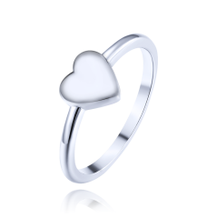 MINET Elegantní stříbrný prsten se srdíčkem vel. 58