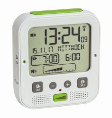 TFA 60.2538.02 - Rádiově řízený budík s vibrační jednotkou a extra hlasitým zvoněním BOOM