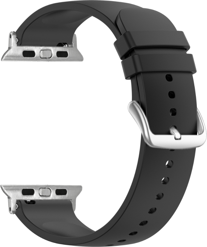 LAVVU Čierny silikónový remienok na hodinky pre APPLE WATCH 42-44 mm