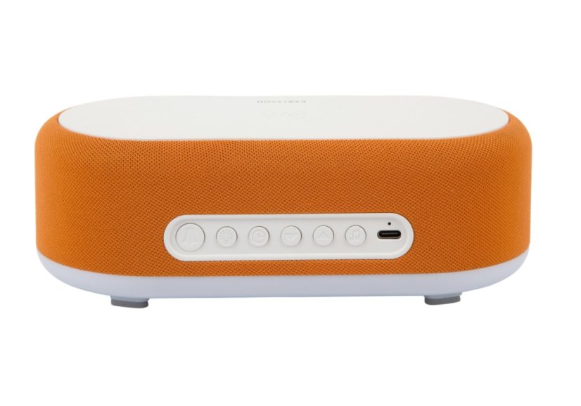 Stolové hodiny s budíkom, nabíjačkou smartfónov a Bluetooth reproduktorom 6033OR Karlsson 20cm