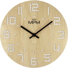 Dřevěné hodiny s tichým chodem MPM E07M.4117.53