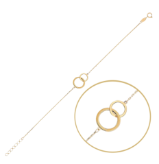 MINET Zlatý náramek spojené kroužky Au 585/1000 0,95g