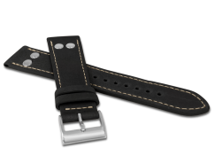 LAVVU Černý pilotní řemínek PILOT z luxusní kůže Top Grain - 18