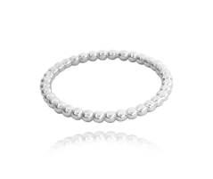 MINET Guľôčkový strieborný prsteň veľ. 57