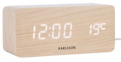 LED budík-hodiny 5933WD Karlsson s nabíjačkou smartfónov 15cm