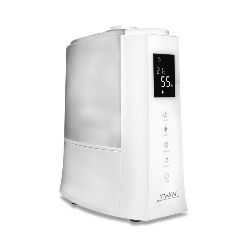 Ultrazvukový zvlhčovač vzduchu s ionizátorom a možnosťou aromaterapie Airbi TWIN - biely
