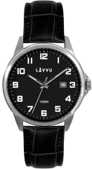 LAVVU Strieborno-čierne pánske hodinky ÖREBRO