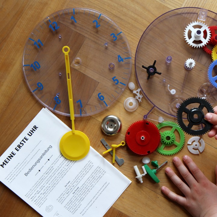 Detská stavebnica analógových mechanických hodín Modell Kids Clock