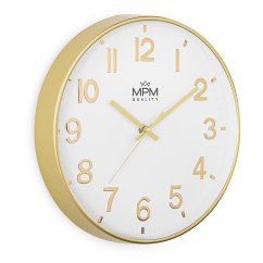Nástenné hodiny s tichým chodom MPM Aurumis - zlaté - E01.4593.80