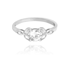 Luxusní rozkvetlý stříbrný prsten MINET FLOWERS s bílými zirkony vel. 58 JMAS5018SR58