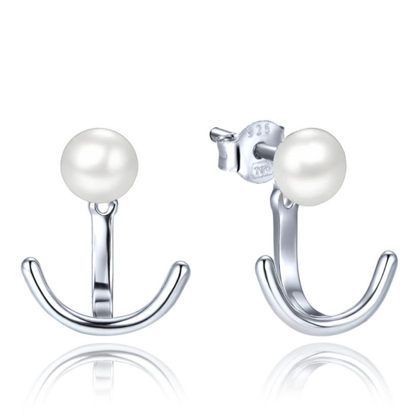 MINET Strieborné náušnice s prírodnými perlami