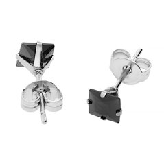 Nerezové náušnice 5634-5 - stříbrnočerné barvy - SER.5634..5mm