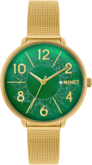MINET Zlaté dámske hodinky PRAGUE Pure Gold MESH