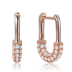 MINET Luxusné rosegold strieborné náušnice so zirkónmi