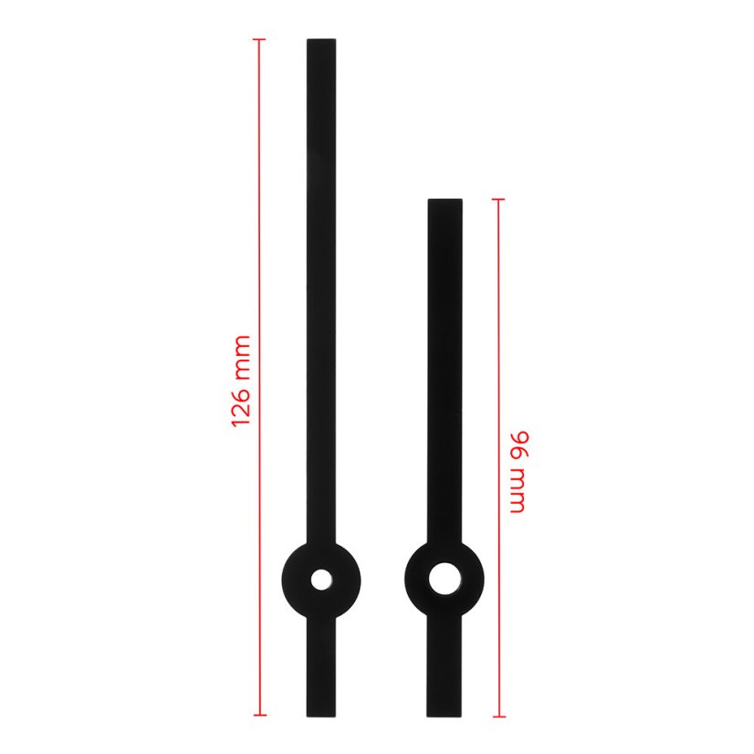 Kovové hodinové ručičky B11 (100 mm, 55 mm) - černé - Ručičky hodinové B11 pár