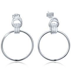 MINET Moderní stříbrné náušnice kruhy
