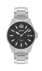 Pánské hodinky se safírovým sklem LAVVU NORDKAPP Black LWM0162