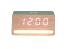 LED hodiny-budík 6078GR Karlsson s nabíjačkou smartfónov 16cm