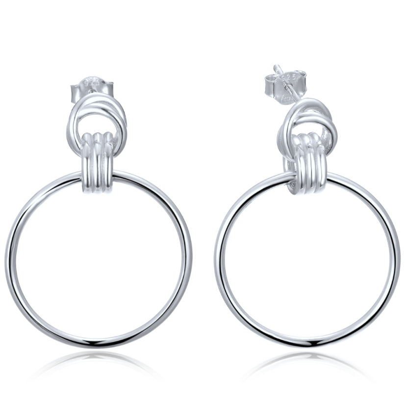 MINET Moderní stříbrné náušnice kruhy