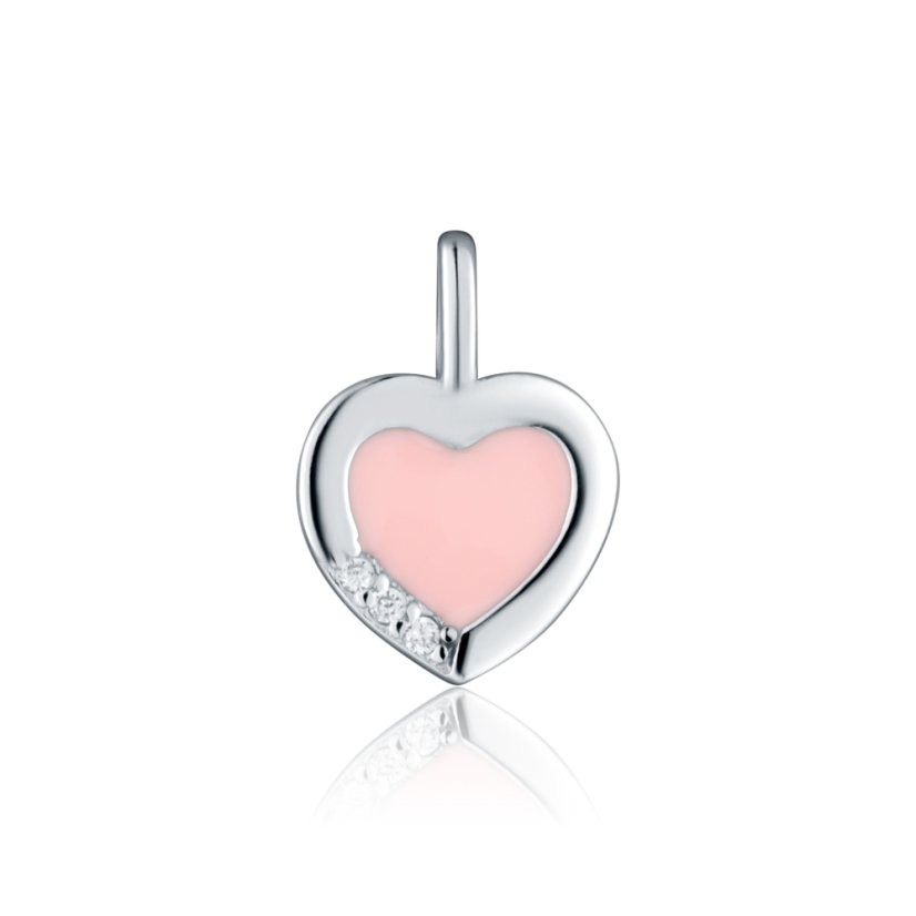 Strieborný prívesok so zirkónmi srdca JVD SVLP0628SH2R200