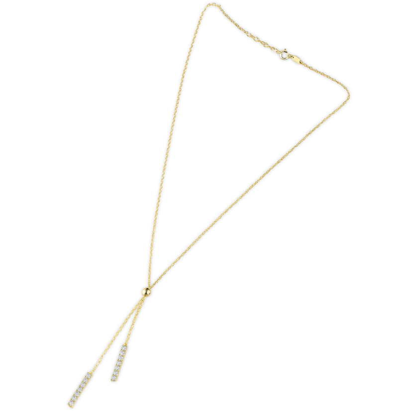 MINET Luxusní zlatý náhrdelník s bílým zirkonem Au 585/1000 4,30g