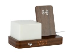Digitálne stolné hodiny 6079DW Karlsson s lampou a nabíjačkou smartfónov 20cm