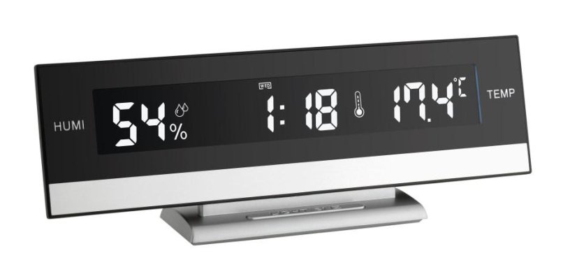 TFA 60.2011 - Digitální budík s inverzním displejem a měřením teploty a vlhkosti