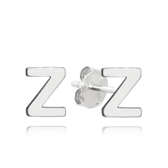 MINET Strieborné náušnice písmeno "Z"