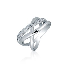 Stříbrný prsten JVD SVLR1016XH2BI54