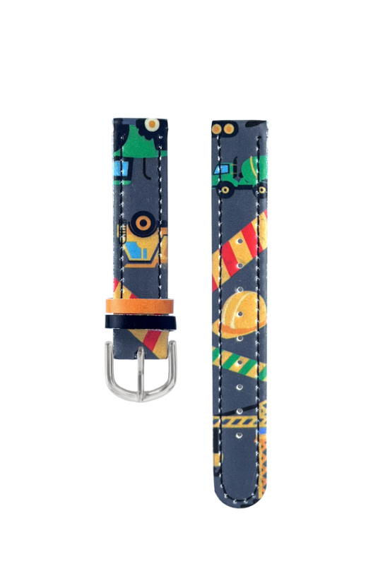 CLOCKODILE Tmavě modrý řemínek k dětským hodinkám bagr