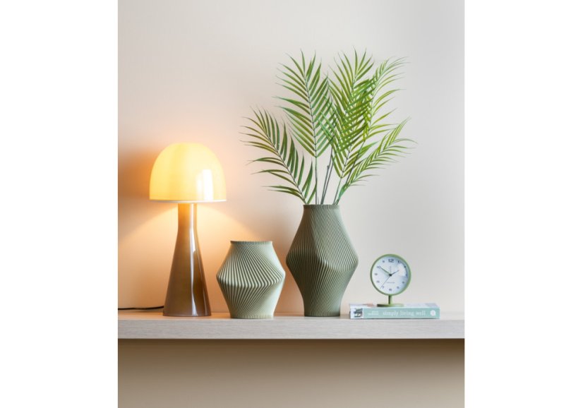 Dizajnové stolné hodiny s budíkom 6027GR Karlsson 14cm