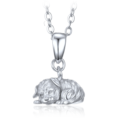 MINET Strieborný náhrdelník pes